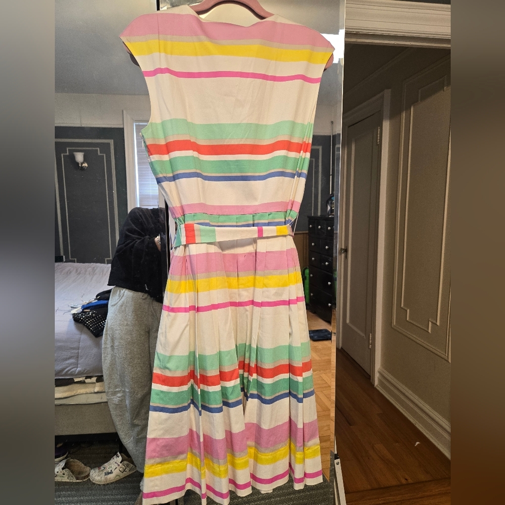 kate spade Multicolor Striped Fit-and-Flare Midi Dress - Picture 3 of 6